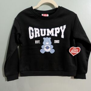 NEW! Care Bears Black Grumpy Bear Sweatshirt Girls M (10/12) *Q21